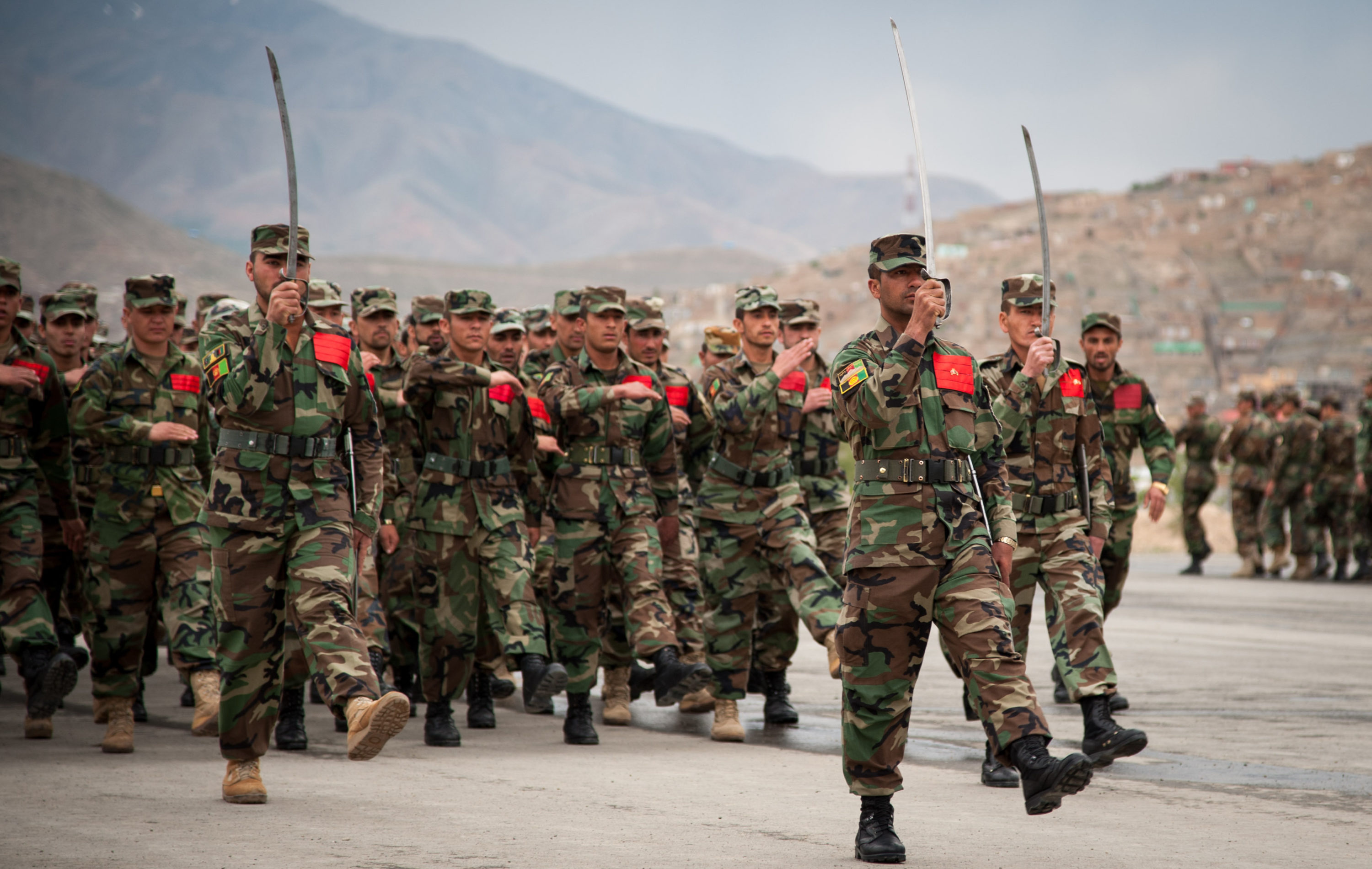 Afghan Army Cadets Drilling at Afghan National Defense University