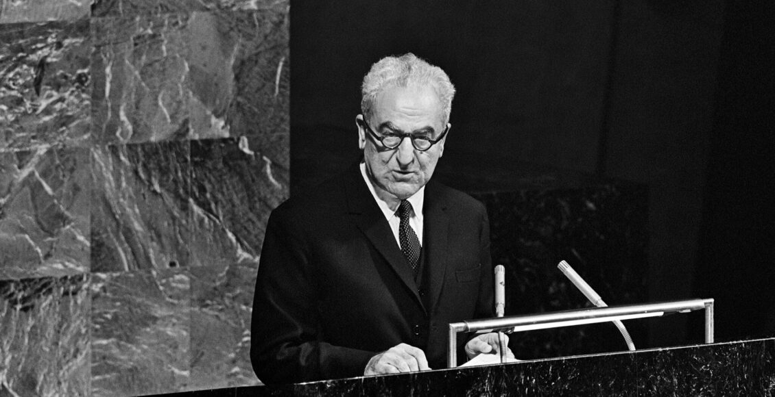 Charles Malik addresses the UN General Assembly in 1968