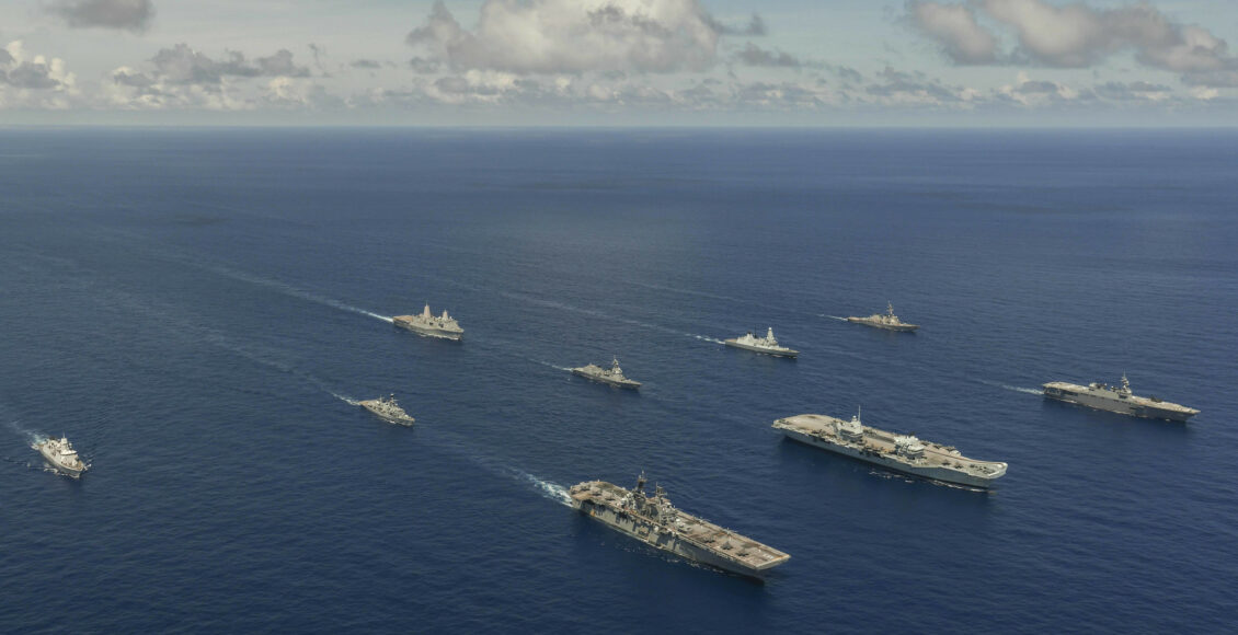 Japanese, British, and U.S. Navy Ships in the Philippine Sea