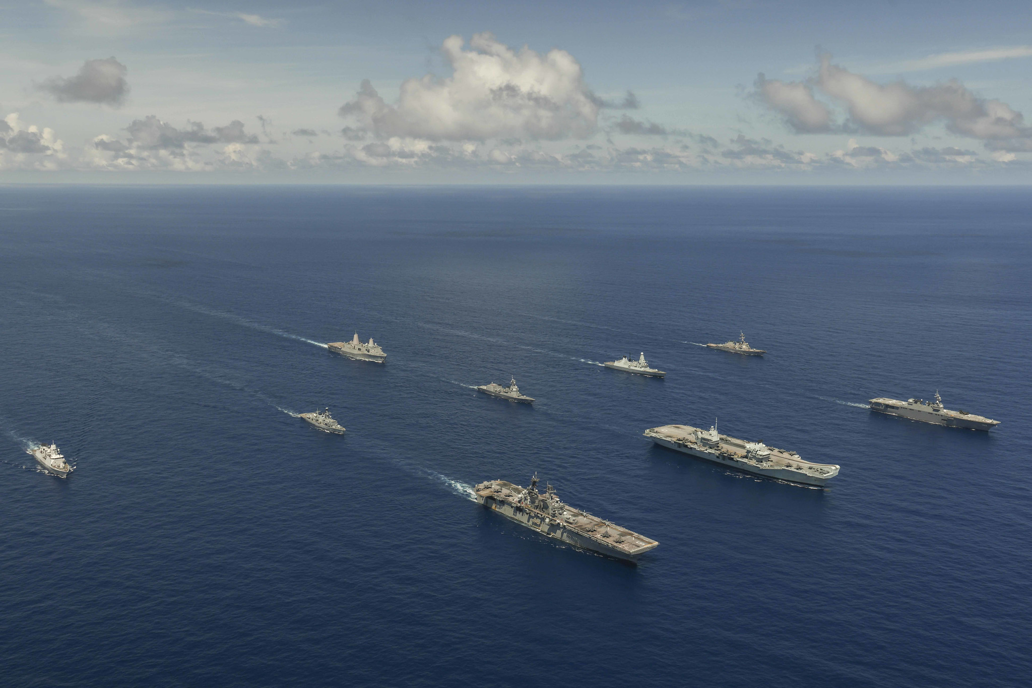 Japanese, British, and U.S. Navy Ships in the Philippine Sea