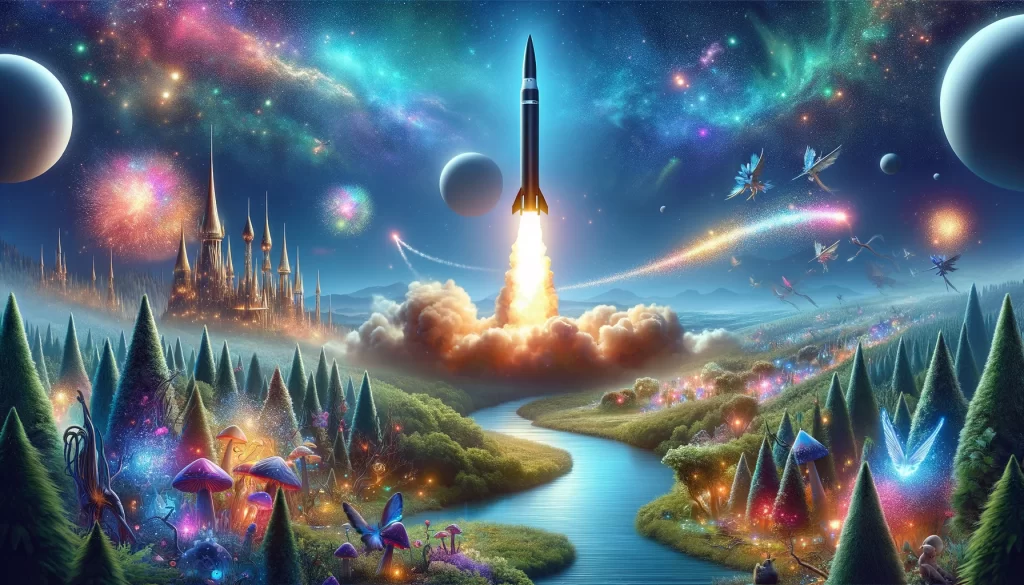 Image depicting Missile launch in fairyland.