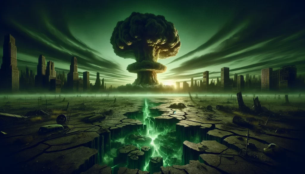 Image depicting world nuclear agression.